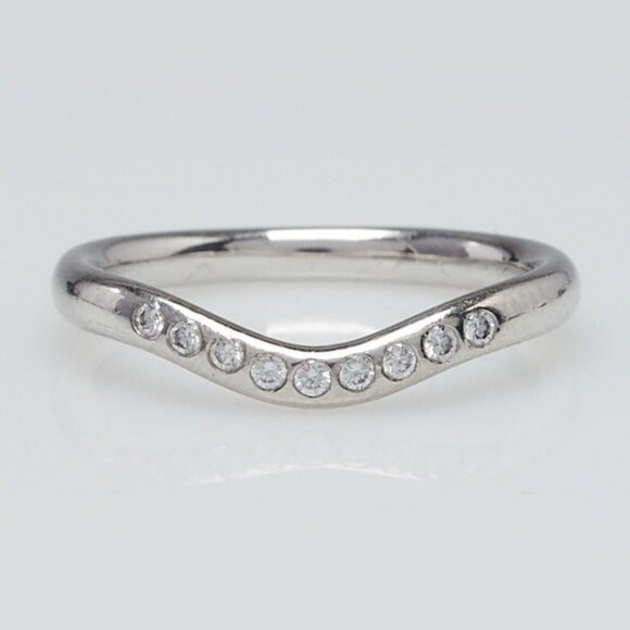 Tiffany & Co. Platinum and Diamond Elsa Peretti Ring Size 5 - Picture 1 of 5